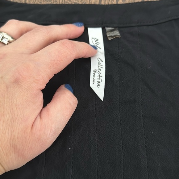 NY Collection Black Open Cardigan – 3/4 Sleeve with Crochet Trim, Size 1X - Picture 7 of 8